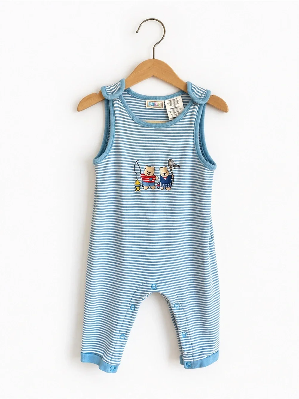 Vintage 90s McDonald’s McBaby Teddy Bear Fishing Romper 6-9M